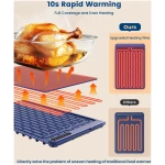 Food Warming Mat - Fast Heating Silicone Electric Warming Tray with 4 Level Temperature, Raised Feet Protects Table, Roll Up Buffet Hot Plates Heat Pad, Portable Food Warmer for...