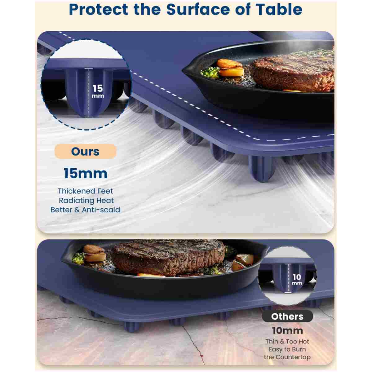 Food Warming Mat - Fast Heating Silicone Electric Warming Tray with 4 Level Temperature, Raised Feet Protects Table, Roll Up Buffet Hot Plates Heat Pad, Portable Food Warmer for...
