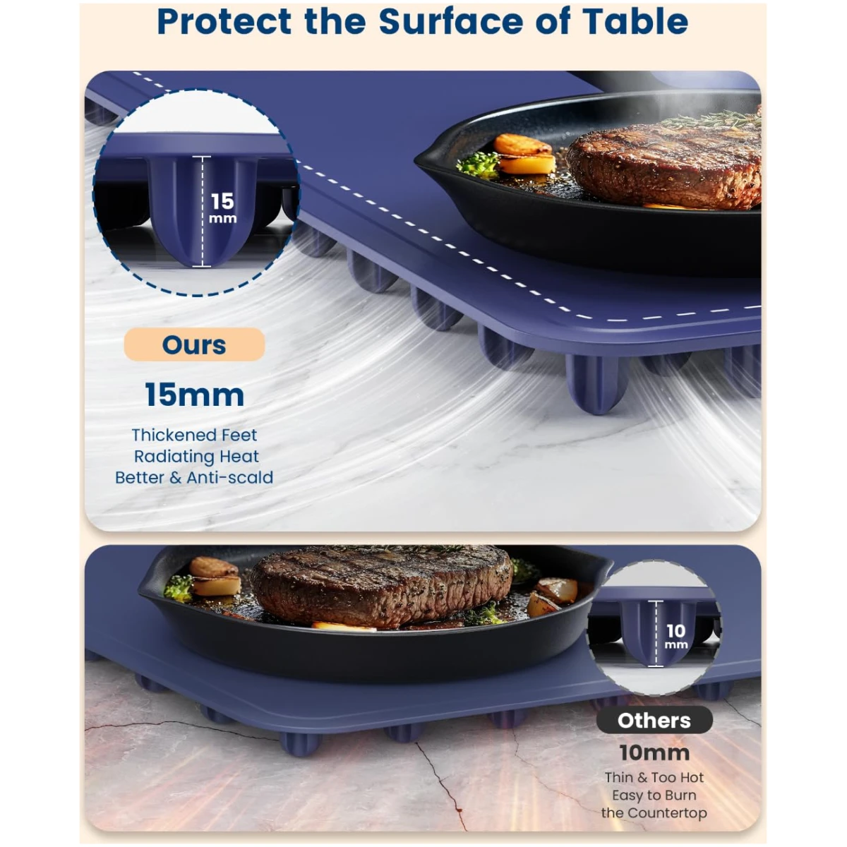 Food Warming Mat - Fast Heating Silicone Electric Warming Tray with 4 Level Temperature, Raised Feet Protects Table, Roll Up Buffet Hot Plates Heat Pad, Portable Food Warmer for...