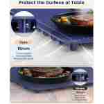 Food Warming Mat - Fast Heating Silicone Electric Warming Tray with 4 Level Temperature, Raised Feet Protects Table, Roll Up Buffet Hot Plates Heat Pad, Portable Food Warmer for...