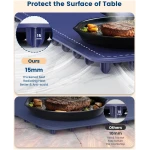 Food Warming Mat - Fast Heating Silicone Electric Warming Tray with 4 Level Temperature, Raised Feet Protects Table, Roll Up Buffet Hot Plates Heat Pad, Portable Food Warmer for...