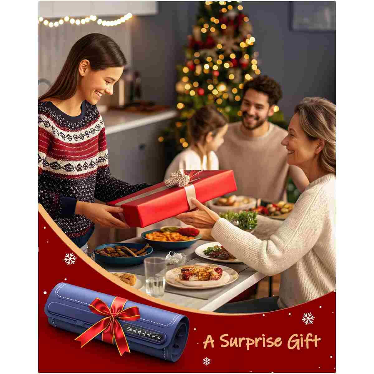 Food Warming Mat - Fast Heating Silicone Electric Warming Tray with 4 Level Temperature, Raised Feet Protects Table, Roll Up Buffet Hot Plates Heat Pad, Portable Food Warmer for...