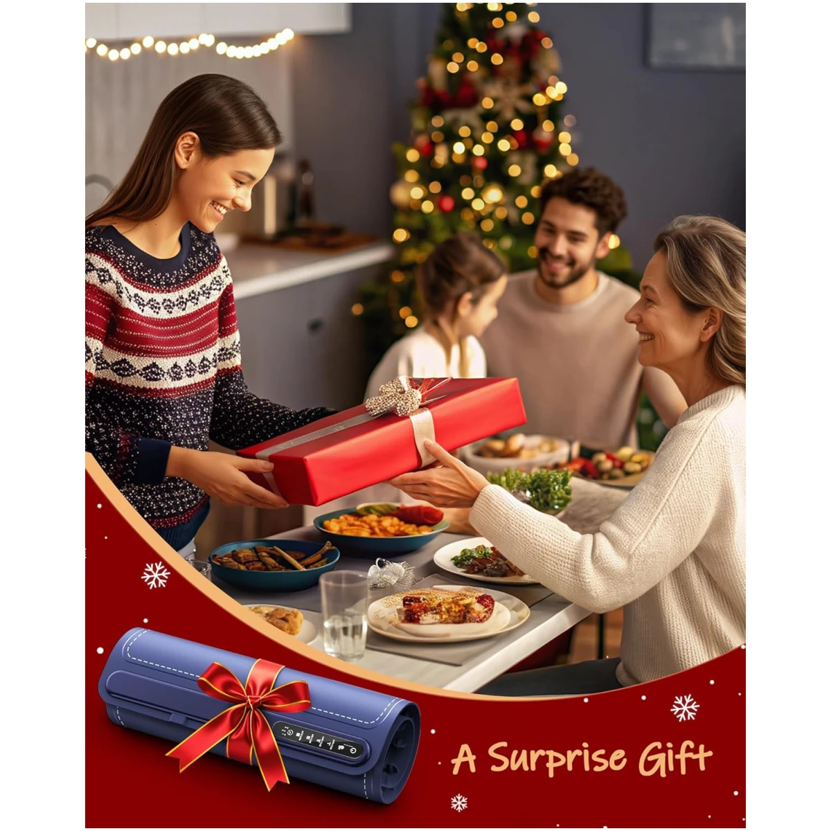 Food Warming Mat - Fast Heating Silicone Electric Warming Tray with 4 Level Temperature, Raised Feet Protects Table, Roll Up Buffet Hot Plates Heat Pad, Portable Food Warmer for...