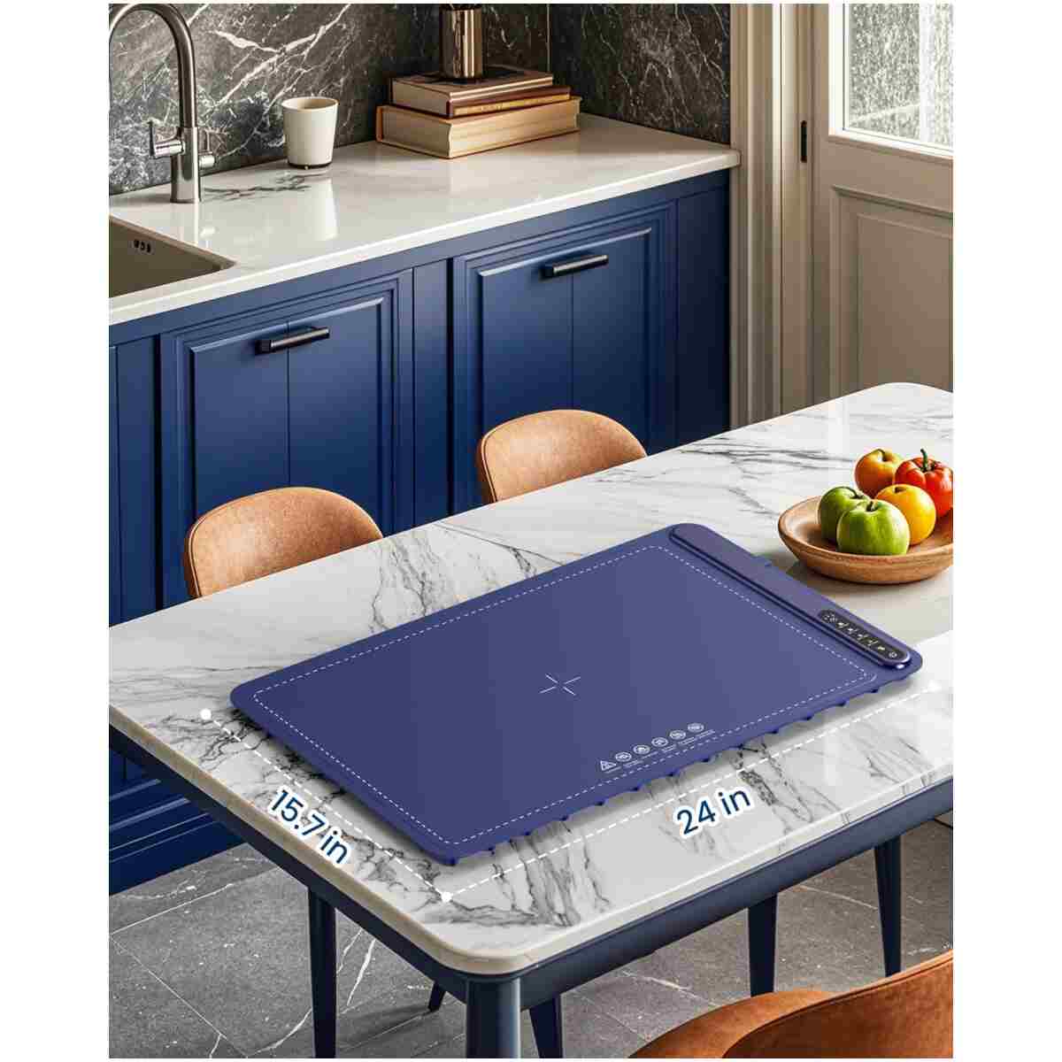 Food Warming Mat - Fast Heating Silicone Electric Warming Tray with 4 Level Temperature, Raised Feet Protects Table, Roll Up Buffet Hot Plates Heat Pad, Portable Food Warmer for...