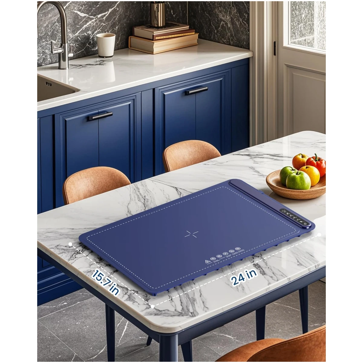 Food Warming Mat - Fast Heating Silicone Electric Warming Tray with 4 Level Temperature, Raised Feet Protects Table, Roll Up Buffet Hot Plates Heat Pad, Portable Food Warmer for...