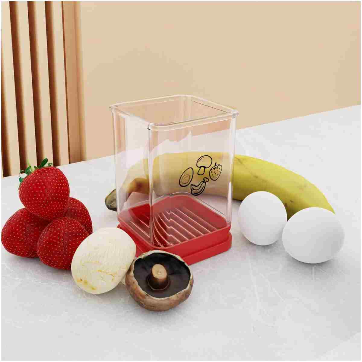 Fruit Slicer Cup, Speed Cutter for Strawberry Banana Grape Egg, Stainless Steel Vegetable Cutting Kitchen Gadget, Kitchen Portable Slicing Tool (1 pcs)