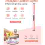 FUKKUDA Electric Candle Lighter with Safety Switch - USB Rechargeable Windproof & Flameless Plasma Arc Lighter for Easter Basket Stuffers (Rose Gold)