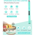 FUKKUDA Electric Candle Lighter with Safety Switch - USB Rechargeable Windproof & Flameless Plasma Arc Lighter for Easter Basket Stuffers (Rose Gold)