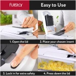 Fullstar Vegetable Chopper and Spiralizer - Food Chopper with Container, Fruit Slicer, Kitchen Gadgets & Accessories, Home Essentials (4 in 1, White)