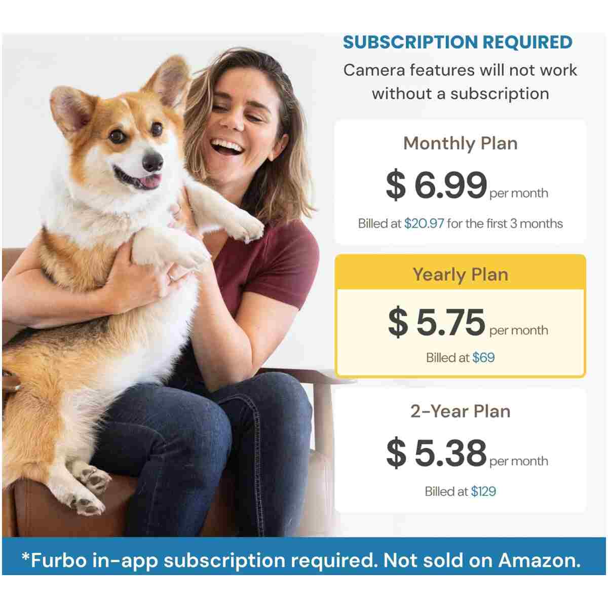 Furbo 360° Dog Camera + Nanny Bundle: Home Security & Pet Safety Alerts, Rotating Treat Dispenser with Speaker, Smart Home Indoor Cam w Phone App (Additional Subscription...