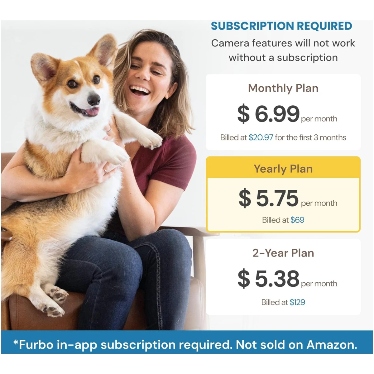 Furbo 360° Dog Camera + Nanny Bundle: Home Security & Pet Safety Alerts, Rotating Treat Dispenser with Speaker, Smart Home Indoor Cam w Phone App (Additional Subscription...