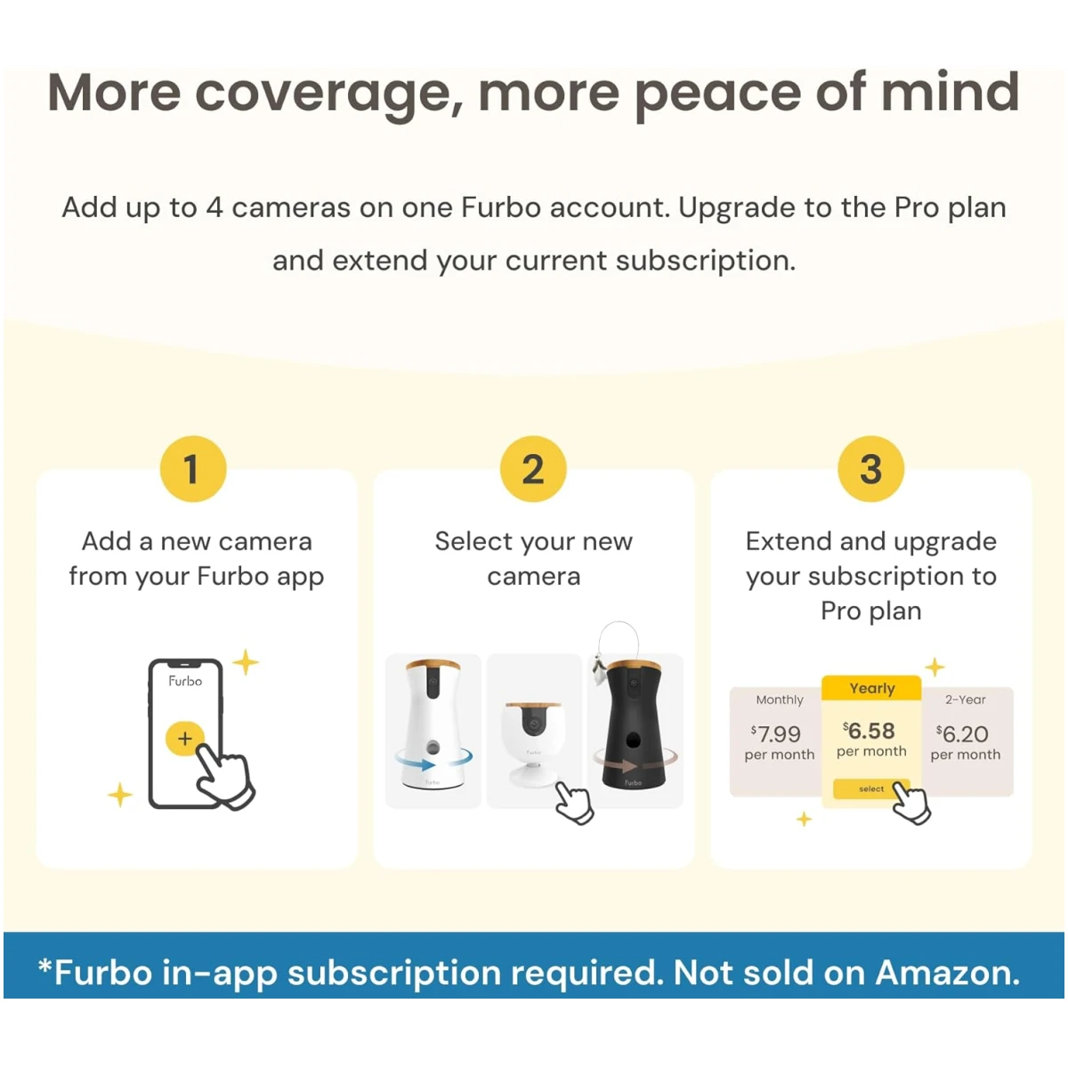 Furbo 360° Dog Camera + Nanny Bundle: Home Security & Pet Safety Alerts, Rotating Treat Dispenser with Speaker, Smart Home Indoor Cam w Phone App (Additional Subscription...