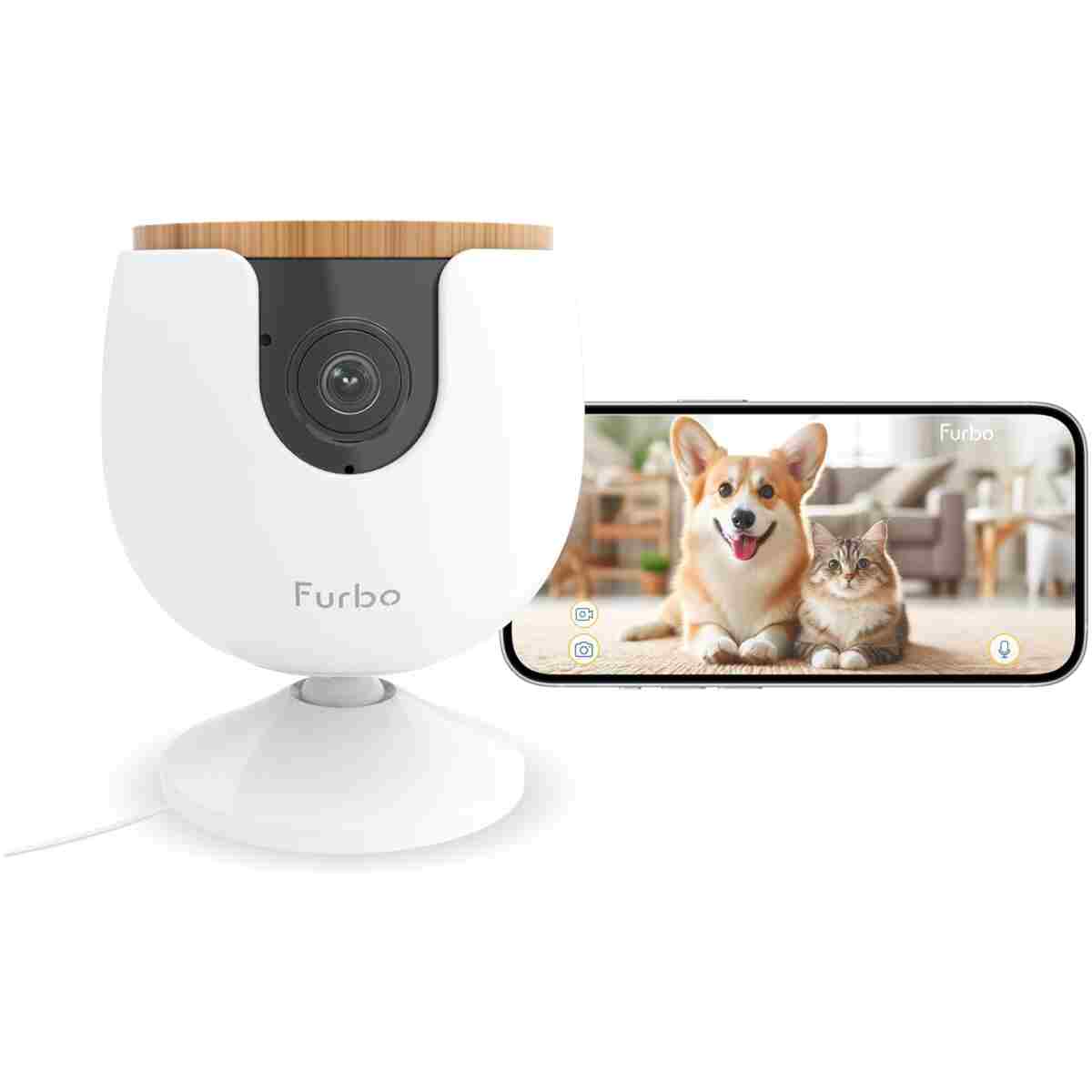 Furbo 360° Dog Camera + Nanny Bundle: Home Security & Pet Safety Alerts, Rotating Treat Dispenser with Speaker, Smart Home Indoor Cam w Phone App (Additional Subscription...