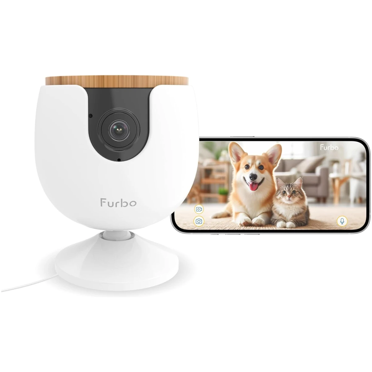 Furbo 360° Dog Camera + Nanny Bundle: Home Security & Pet Safety Alerts, Rotating Treat Dispenser with Speaker, Smart Home Indoor Cam w Phone App (Additional Subscription...