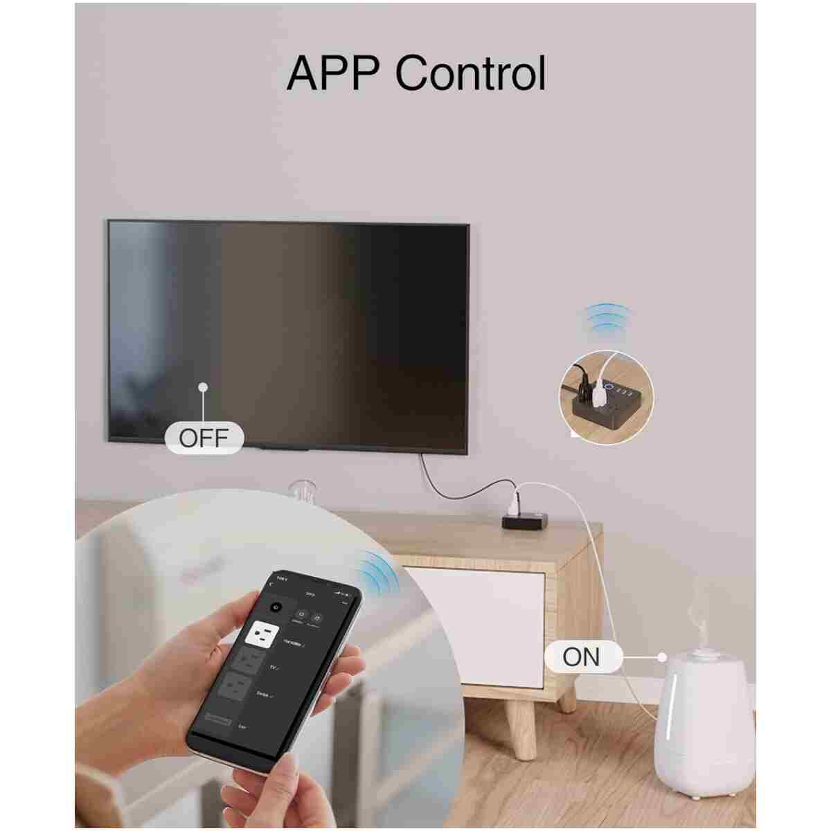 GHome Smart Plug Power Strip, WiFi Surge Protector Work with Alexa Google Home, Smart Outlets with 3 USB 3 Charging Port, Multi-Plug Extender for Home Office Cruise Ship Travel,...