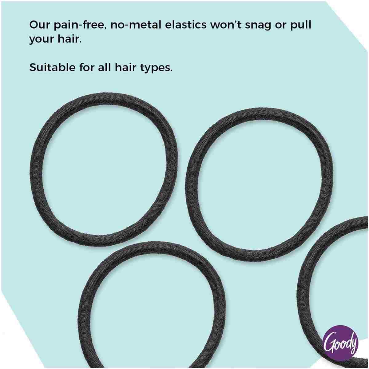 Goody Ouchless Elastic Hair Ties - 15 Ct, Black, 4MM Rubber Bands for Hair, Pain-Free Hair Accessories for Women & Men, Made for Long-Lasting Braids, Ponytails & More, All Hair...