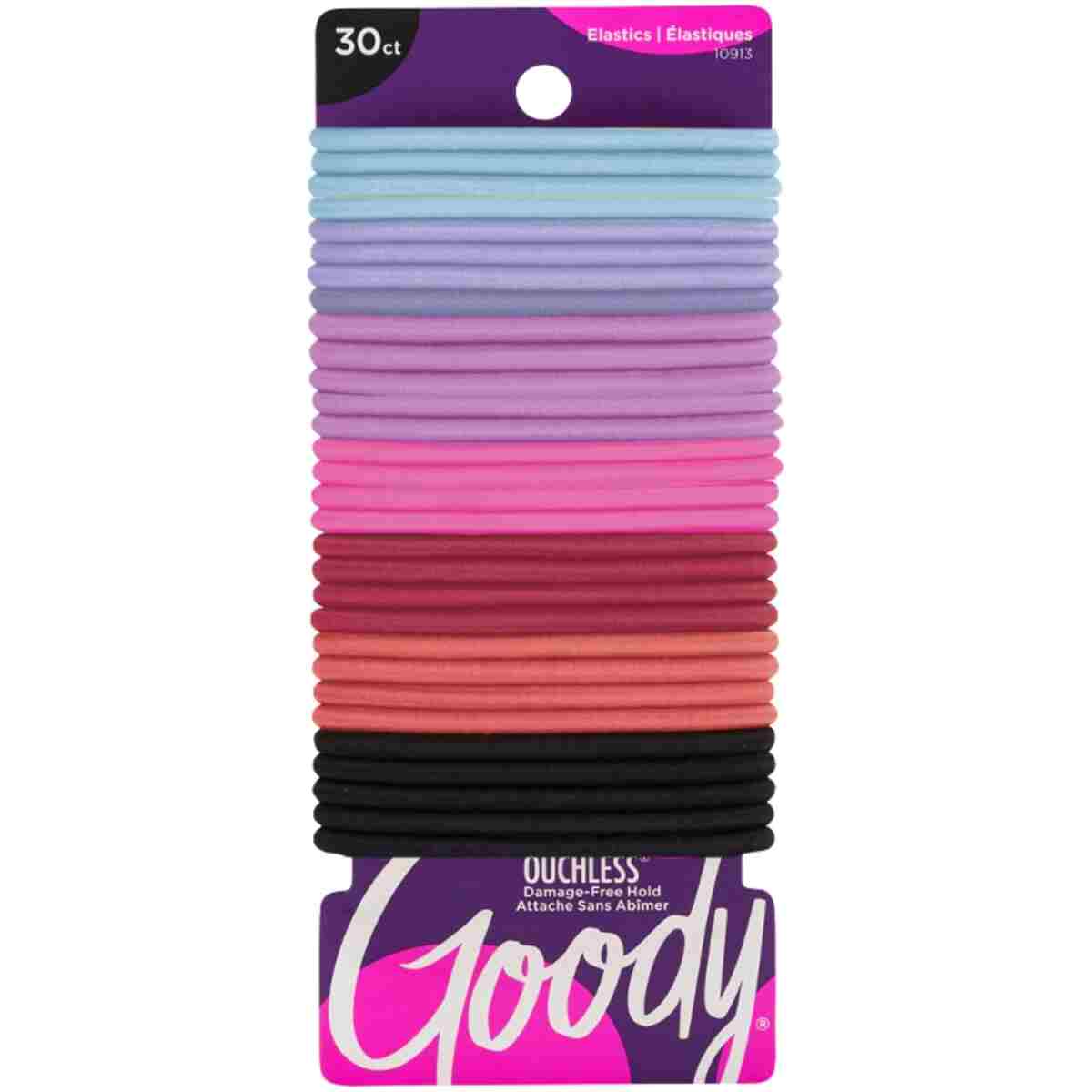 Goody Ouchless Elastic Hair Ties - 15 Ct, Black, 4MM Rubber Bands for Hair, Pain-Free Hair Accessories for Women & Men, Made for Long-Lasting Braids, Ponytails & More, All Hair...
