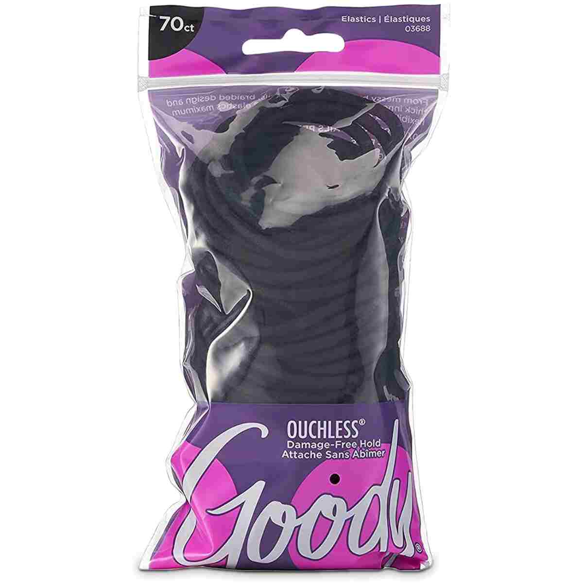 Goody Ouchless Elastic Hair Ties - 15 Ct, Black, 4MM Rubber Bands for Hair, Pain-Free Hair Accessories for Women & Men, Made for Long-Lasting Braids, Ponytails & More, All Hair...