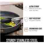 GORILLA GRIP Stainless Steel Heat Resistant Kitchen Tongs for Cooking, 9 + 12 Inch, Set of 2 BBQ Tong, Non Scratch Silicone Tip for Pan, Strong Grip, Grab Food, Toss Salad, Air...