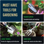 GROWIT Heavy Duty Gardening Tools - 22-Piece Gardening Gifts for Women, Mom, Men - Durable, Ergonomic Garden Tool Set
