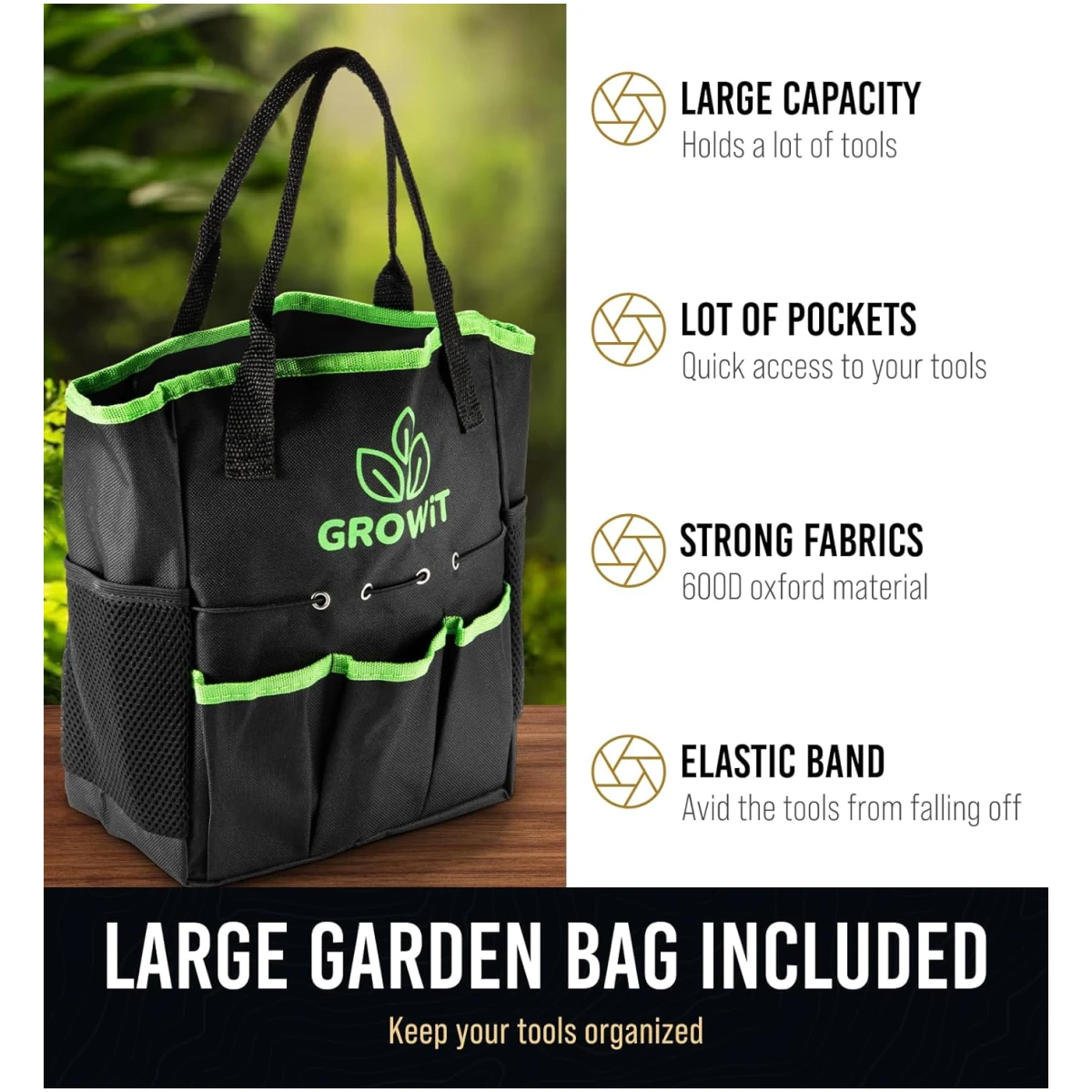 GROWIT Heavy Duty Gardening Tools - 22-Piece Gardening Gifts for Women, Mom, Men - Durable, Ergonomic Garden Tool Set