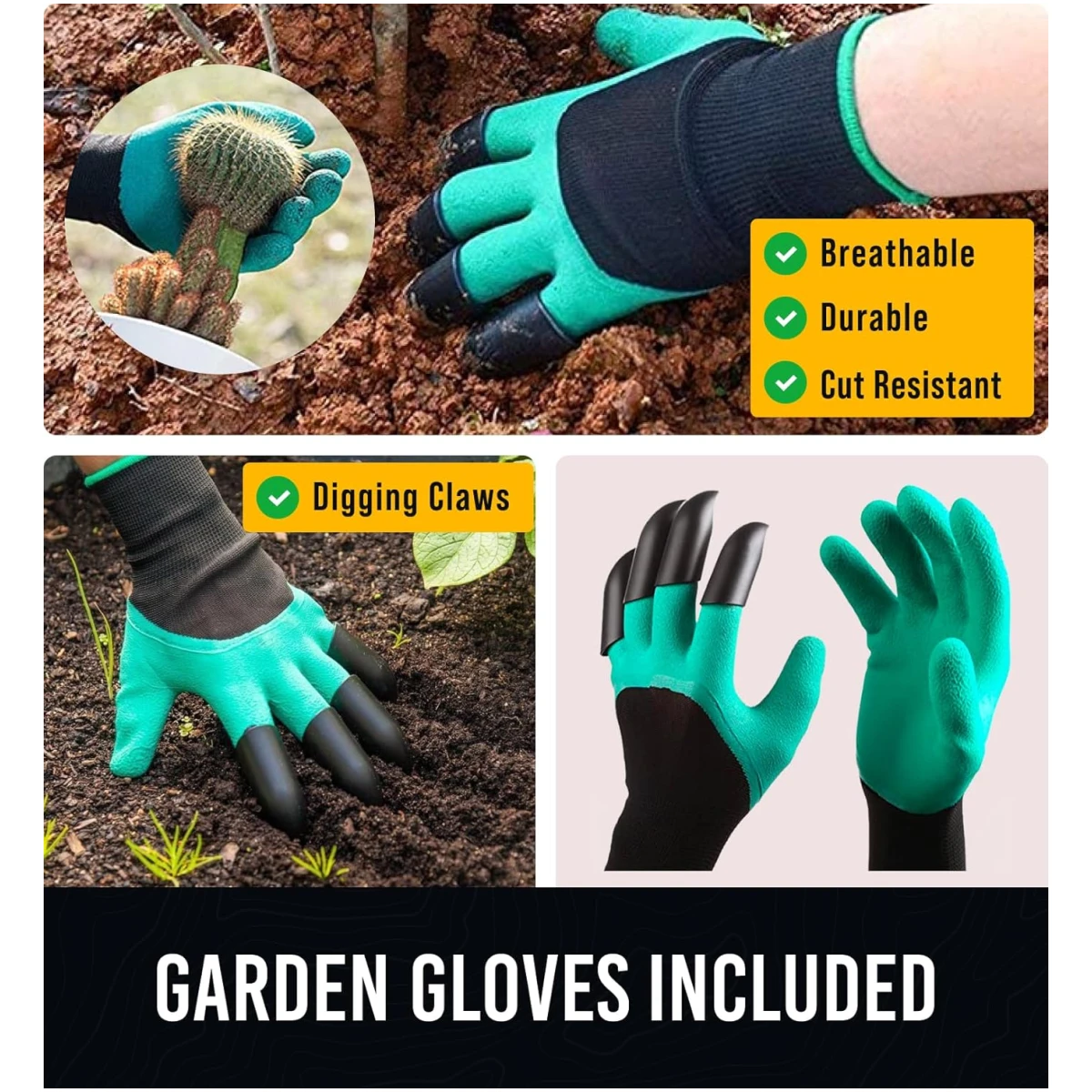 GROWIT Heavy Duty Gardening Tools - 22-Piece Gardening Gifts for Women, Mom, Men - Durable, Ergonomic Garden Tool Set
