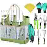 GROWIT Heavy Duty Gardening Tools - 22-Piece Gardening Gifts for Women, Mom, Men - Durable, Ergonomic Garden Tool Set