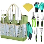 GROWIT Heavy Duty Gardening Tools - 22-Piece Gardening Gifts for Women, Mom, Men - Durable, Ergonomic Garden Tool Set