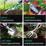 GROWIT Heavy Duty Gardening Tools - 22-Piece Gardening Gifts for Women, Mom, Men - Durable, Ergonomic Garden Tool Set