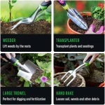 GROWIT Heavy Duty Gardening Tools - 22-Piece Gardening Gifts for Women, Mom, Men - Durable, Ergonomic Garden Tool Set