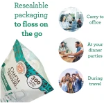 GuruNanda 2 in 1 Dental Floss Picks - Non-Slip Grip Handle, Slide Easy, No Break or Shred Flosser - Complete Oral Care with Interdental Pick for Healthy Teeth & Gums - Mint...