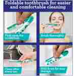 GuruNanda Folding Toothbrush with Built-in Cover, Perfect for Travel, Hiking & Camping, Compact & Portable, On-The-go Toothbrush with Soft Bristles & Ergonomic Handle, for...