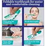 GuruNanda Folding Toothbrush with Built-in Cover, Perfect for Travel, Hiking & Camping, Compact & Portable, On-The-go Toothbrush with Soft Bristles & Ergonomic Handle, for...