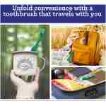 GuruNanda Folding Toothbrush with Built-in Cover, Perfect for Travel, Hiking & Camping, Compact & Portable, On-The-go Toothbrush with Soft Bristles & Ergonomic Handle, for...