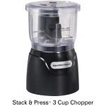 Hamilton Beach Electric Vegetable Chopper & Mini Food Processor, 3-Cup, 350 Watts, for Dicing, Mincing, and Puree, Black (72850)