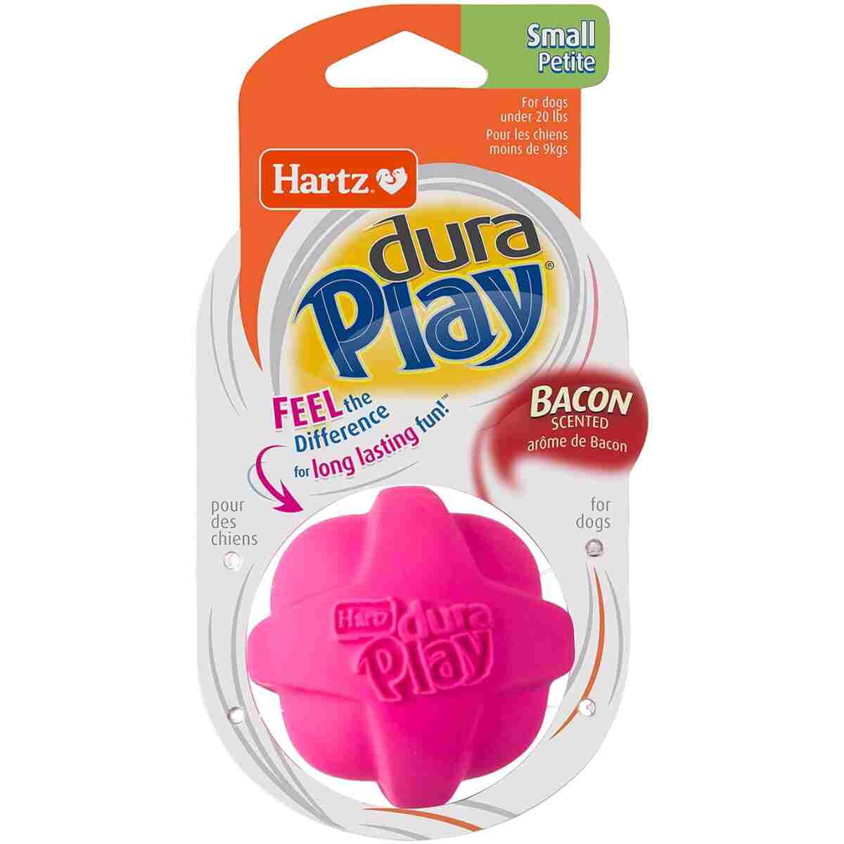 Hartz DuraPlay Bacon Scented Dog Toys, Small (Assorted Color)