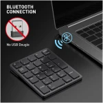 havit Bluetooth Number Pad Wireless Numeric Keypad Numpad 26 Keys Portable Mini Financial Accounting Rechargeable Numeric Pad for Windows Laptop Desktop, PC, Notebook (Black)