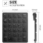 havit Bluetooth Number Pad Wireless Numeric Keypad Numpad 26 Keys Portable Mini Financial Accounting Rechargeable Numeric Pad for Windows Laptop Desktop, PC, Notebook (Black)