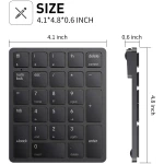 havit Bluetooth Number Pad Wireless Numeric Keypad Numpad 26 Keys Portable Mini Financial Accounting Rechargeable Numeric Pad for Windows Laptop Desktop, PC, Notebook (Black)