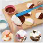 HOTEC Heat Resistant 600℉ Food Grade Silicone Rubber Spatula Set for Baking, Cooking, and Mixing Non Stick Dishwasher Safe BPA-Free Multicolor Set of 5