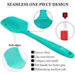 HOTEC Heat Resistant 600℉ Food Grade Silicone Rubber Spatula Set for Baking, Cooking, and Mixing Non Stick Dishwasher Safe BPA-Free Multicolor Set of 5