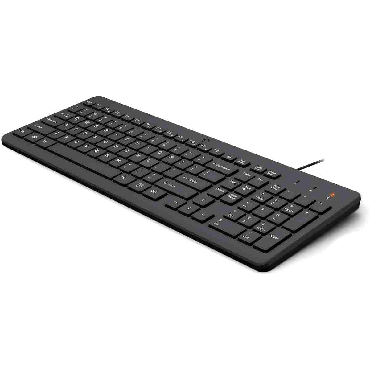 HP 150 Wired Keyboard with Numeric Keypad - Silent-Touch Chiclet Keyboard - Ergonomic, Comfortable - USB Plug-and-Connectivity, LED Indicators (664R5AA, Black)