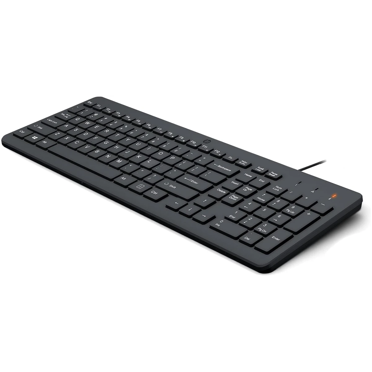 HP 150 Wired Keyboard with Numeric Keypad - Silent-Touch Chiclet Keyboard - Ergonomic, Comfortable - USB Plug-and-Connectivity, LED Indicators (664R5AA, Black)