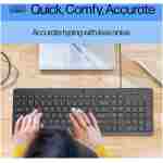 HP 150 Wired Keyboard with Numeric Keypad - Silent-Touch Chiclet Keyboard - Ergonomic, Comfortable - USB Plug-and-Connectivity, LED Indicators (664R5AA, Black)