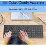 HP 150 Wired Keyboard with Numeric Keypad - Silent-Touch Chiclet Keyboard - Ergonomic, Comfortable - USB Plug-and-Connectivity, LED Indicators (664R5AA, Black)