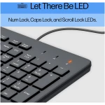 HP 150 Wired Keyboard with Numeric Keypad - Silent-Touch Chiclet Keyboard - Ergonomic, Comfortable - USB Plug-and-Connectivity, LED Indicators (664R5AA, Black)