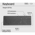HP 150 Wired Keyboard with Numeric Keypad - Silent-Touch Chiclet Keyboard - Ergonomic, Comfortable - USB Plug-and-Connectivity, LED Indicators (664R5AA, Black)