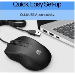 HP X500 - Wired USB Mouse for Windows PC Desktop, Laptop, Notebook, Mac, computerand Chromebook, for Righty or Lefty Use (E5E76AA#ABA),Black