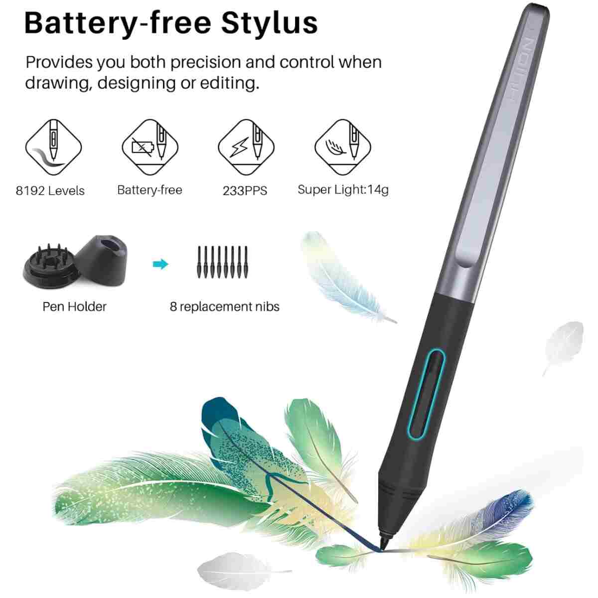 HUION Inspiroy H640P Drawing Tablet, 6x4 inch Digital Art with Battery-Free Stylus, 8192 Pen Pressure, 6 Hot Keys, Graphics Tablet for Drawing, Writing, Design, Teaching, Work...