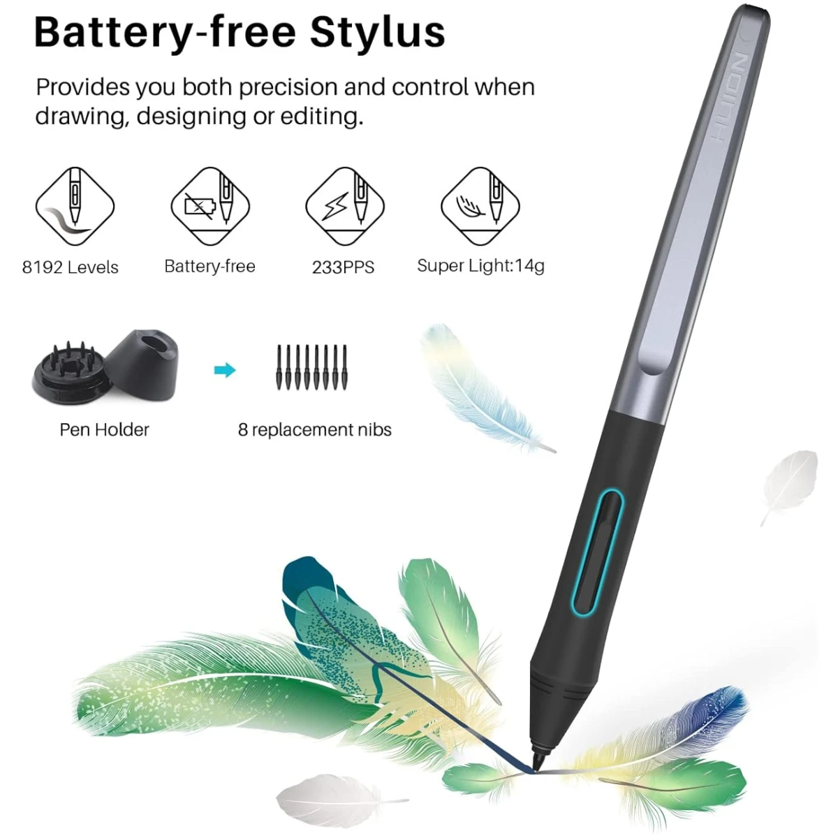 HUION Inspiroy H640P Drawing Tablet, 6x4 inch Digital Art with Battery-Free Stylus, 8192 Pen Pressure, 6 Hot Keys, Graphics Tablet for Drawing, Writing, Design, Teaching, Work...